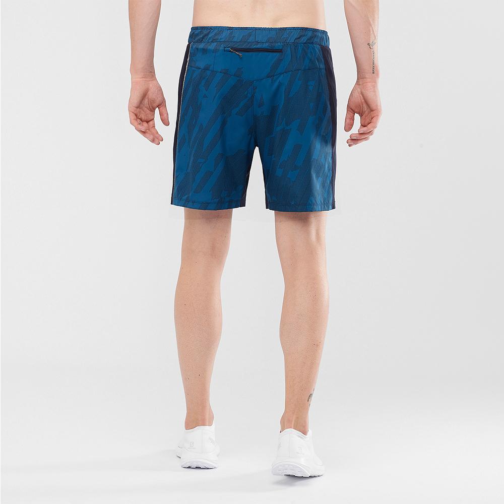 Men's Salomon AGILE 2IN 1 M Shorts Blue | IPEWOY-037