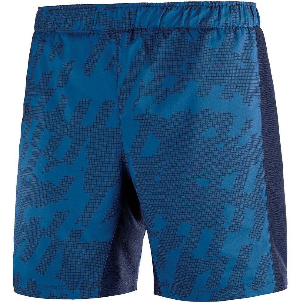 Men\'s Salomon AGILE 2IN 1 M Shorts Blue | IPEWOY-037