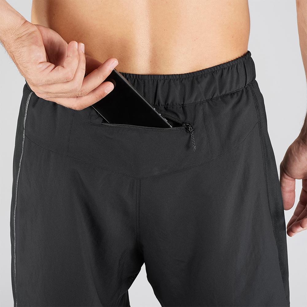 Men's Salomon AGILE 2 IN 1 M Shorts Black | NXWDGC-945