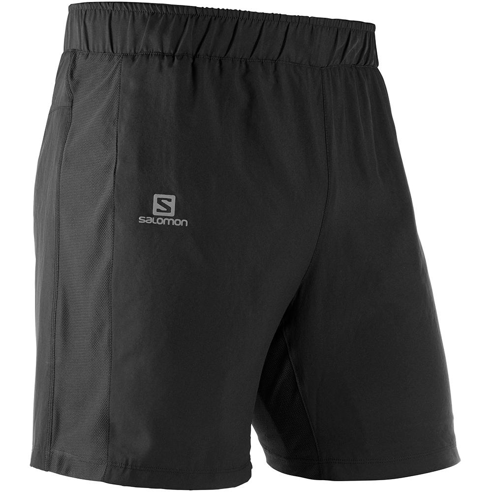 Men\'s Salomon AGILE 2 IN 1 M Shorts Black | NXWDGC-945