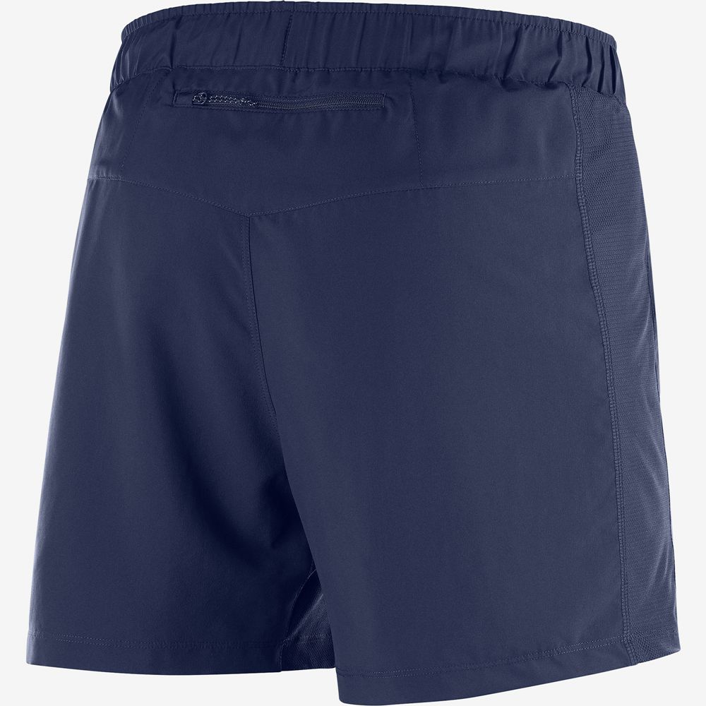 Men's Salomon AGILE 5 Shorts Navy | RJTDSM-450