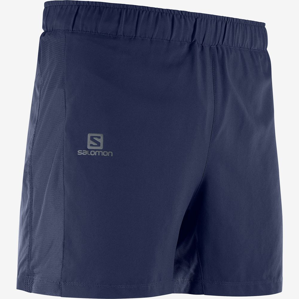 Men's Salomon AGILE 5 Shorts Navy | RJTDSM-450