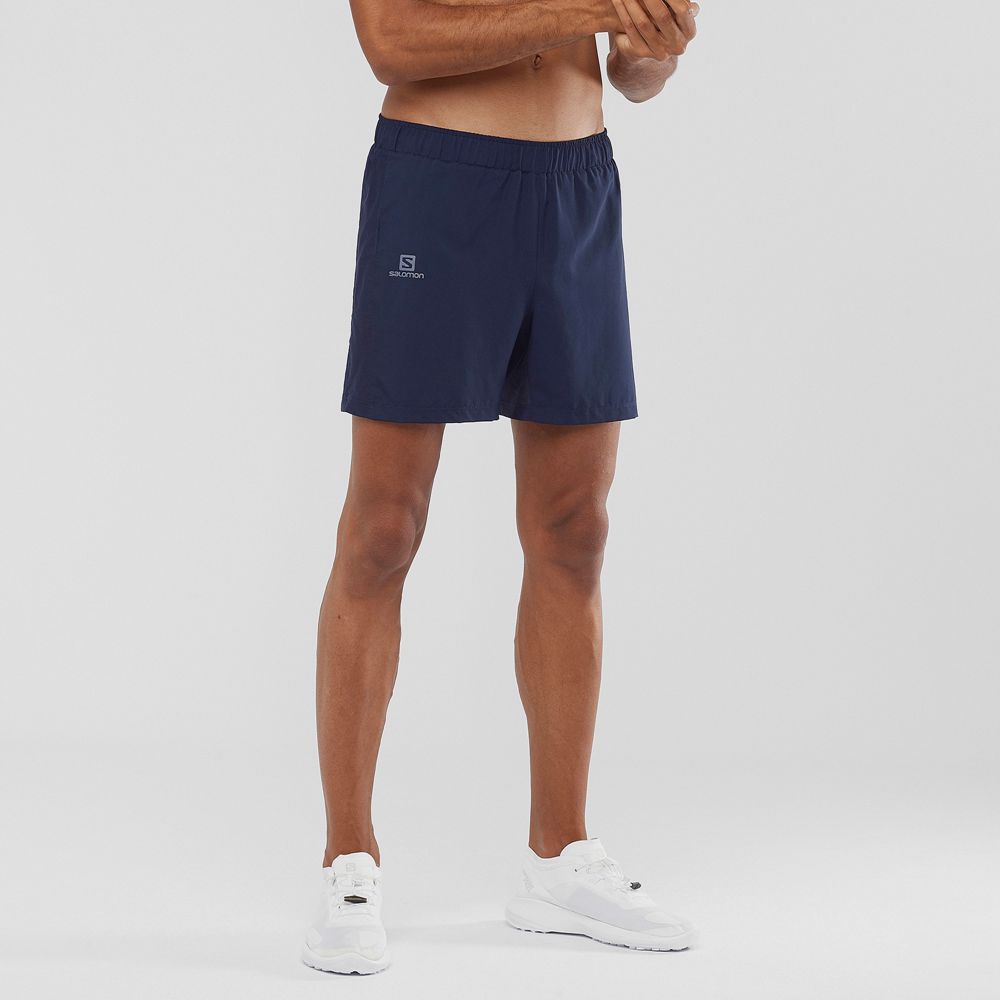 Men\'s Salomon AGILE 5 Shorts Navy | RJTDSM-450