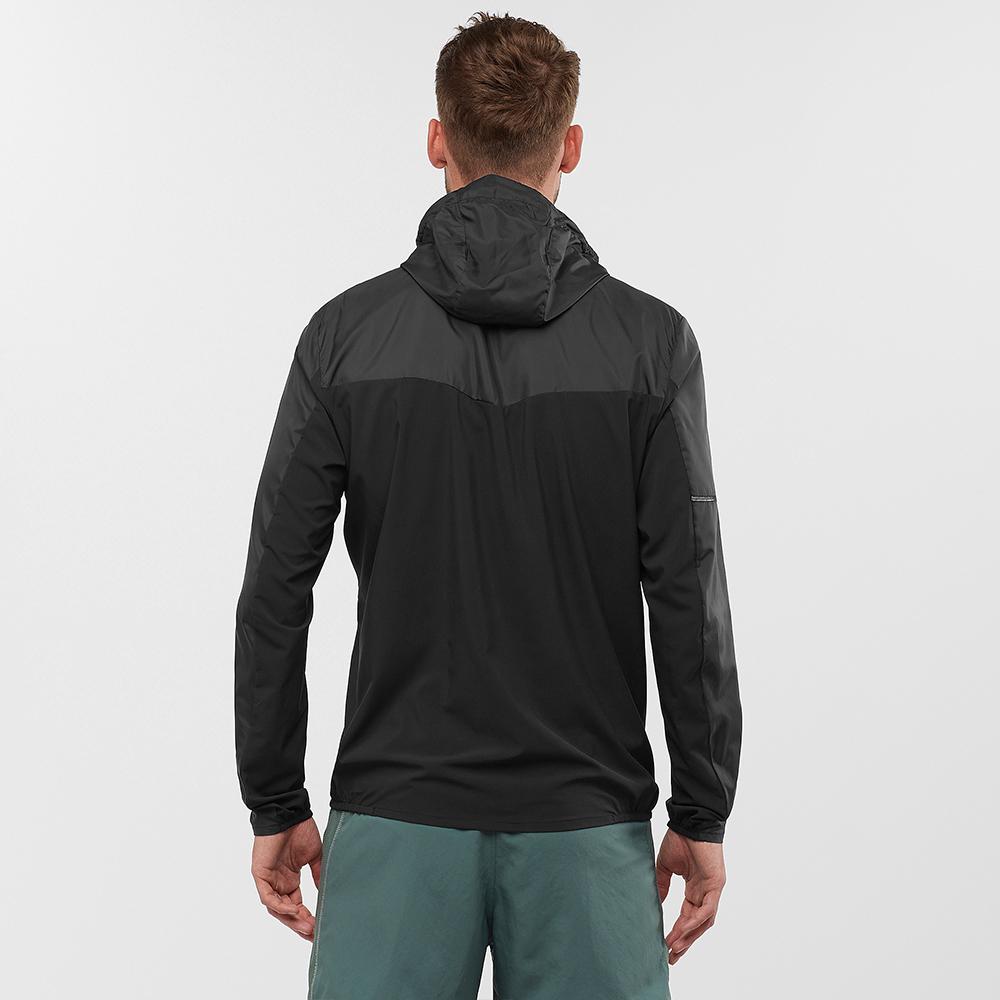 Men's Salomon AGILE FZ M Jackets Black | ESMFTH-623