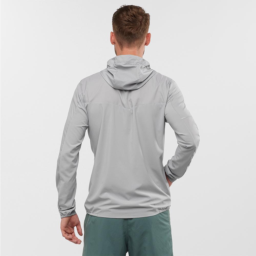 Men's Salomon AGILE FZ M Jackets Grey | IOMLWJ-428