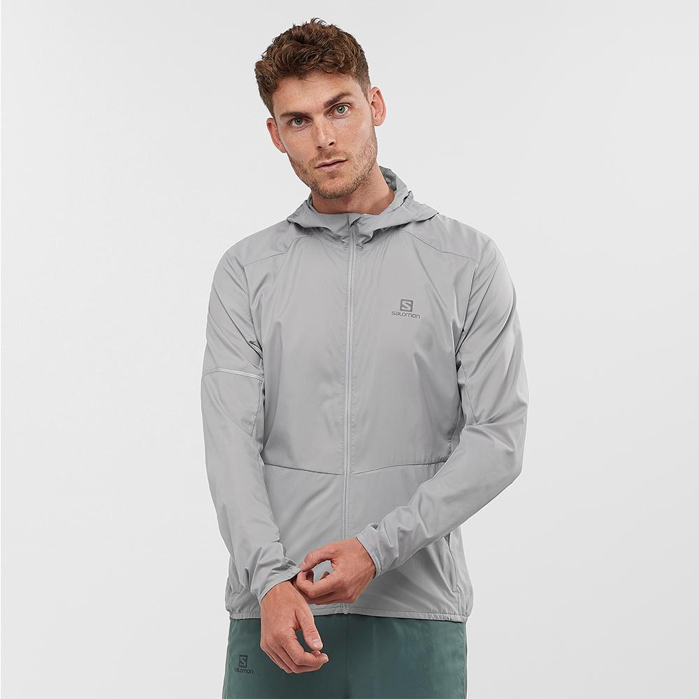 Men's Salomon AGILE FZ M Jackets Grey | IOMLWJ-428