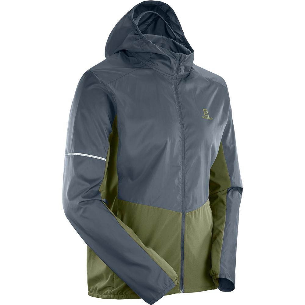 Men's Salomon AGILE FZ M Jackets Olive | DVNSIC-286