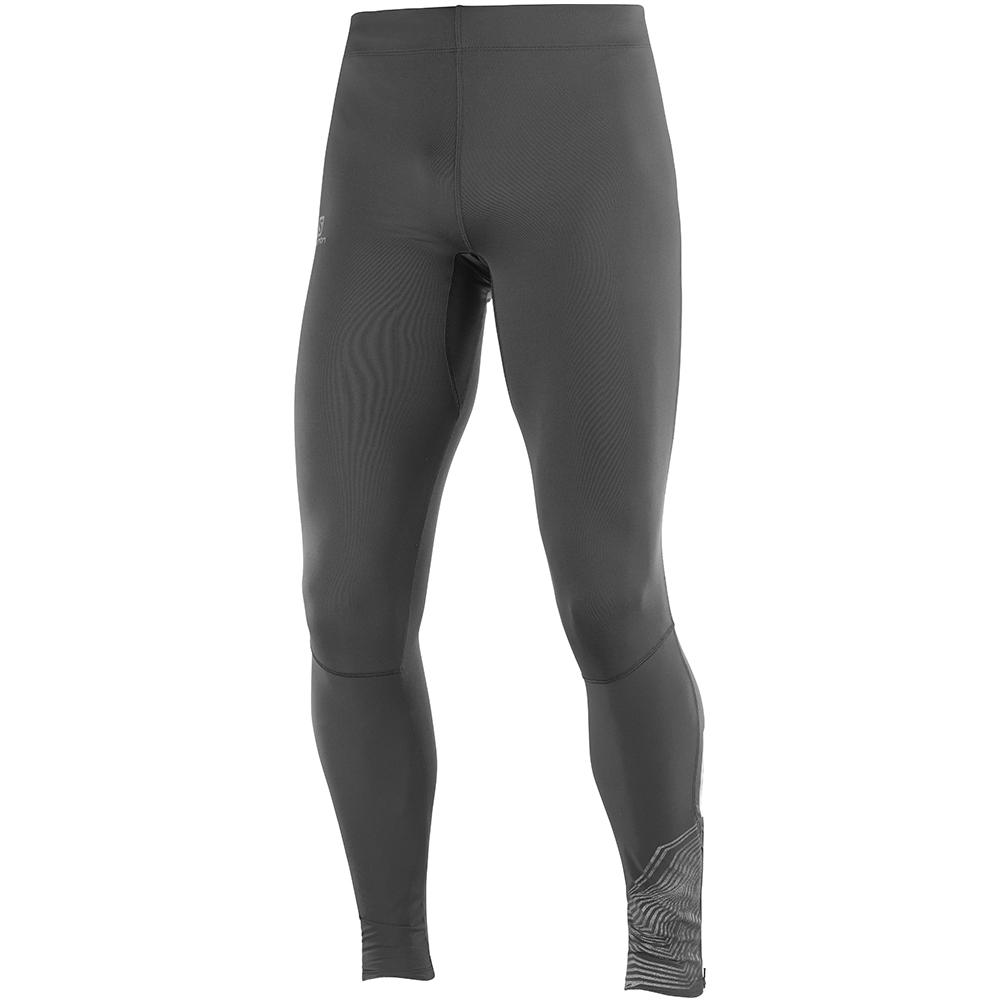 Men's Salomon AGILE LONG M Tights Black | MIPVBX-457