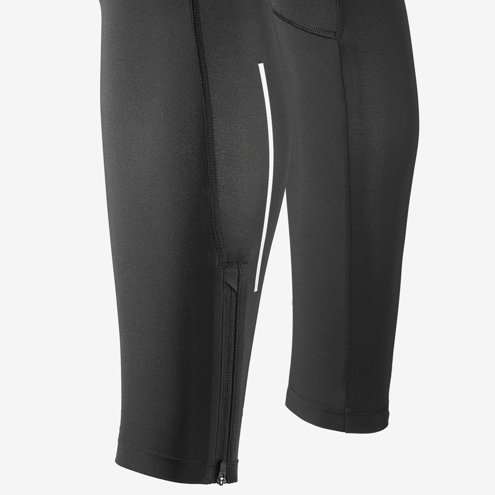 Men's Salomon AGILE LONG Tights Black | SAJYKV-871