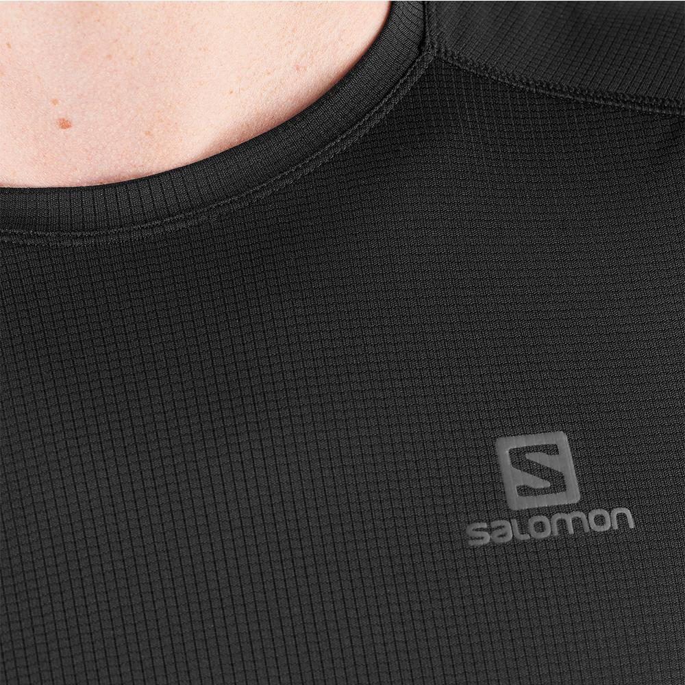 Men's Salomon AGILE LS M T Shirts Black | LGQITS-768