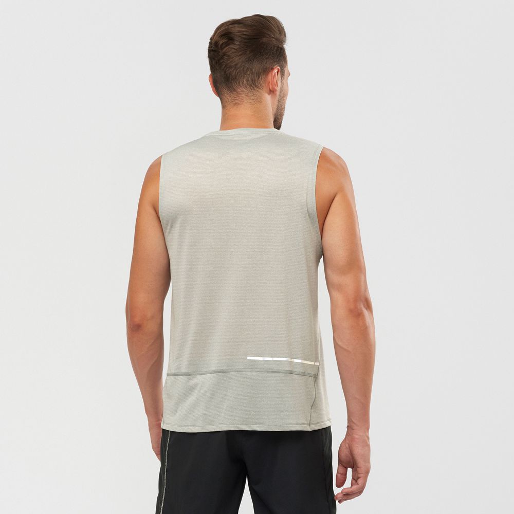 Men's Salomon AGILE M Tank Grey | FZGDOB-746