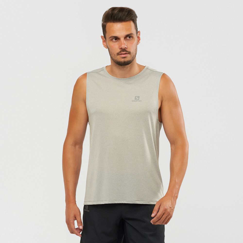 Men\'s Salomon AGILE M Tank Grey | FZGDOB-746