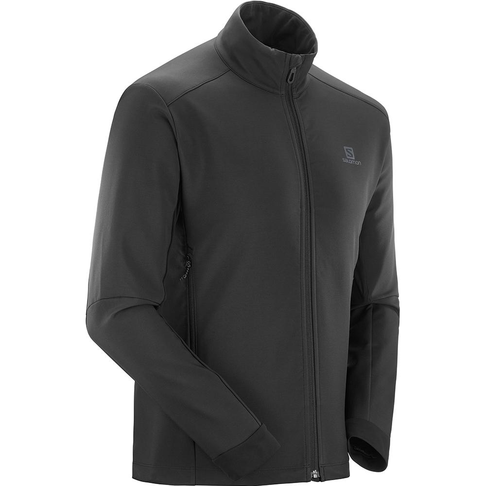 Men's Salomon AGILE SOFTSHELL JKT M Jackets Black | QXEYSF-458