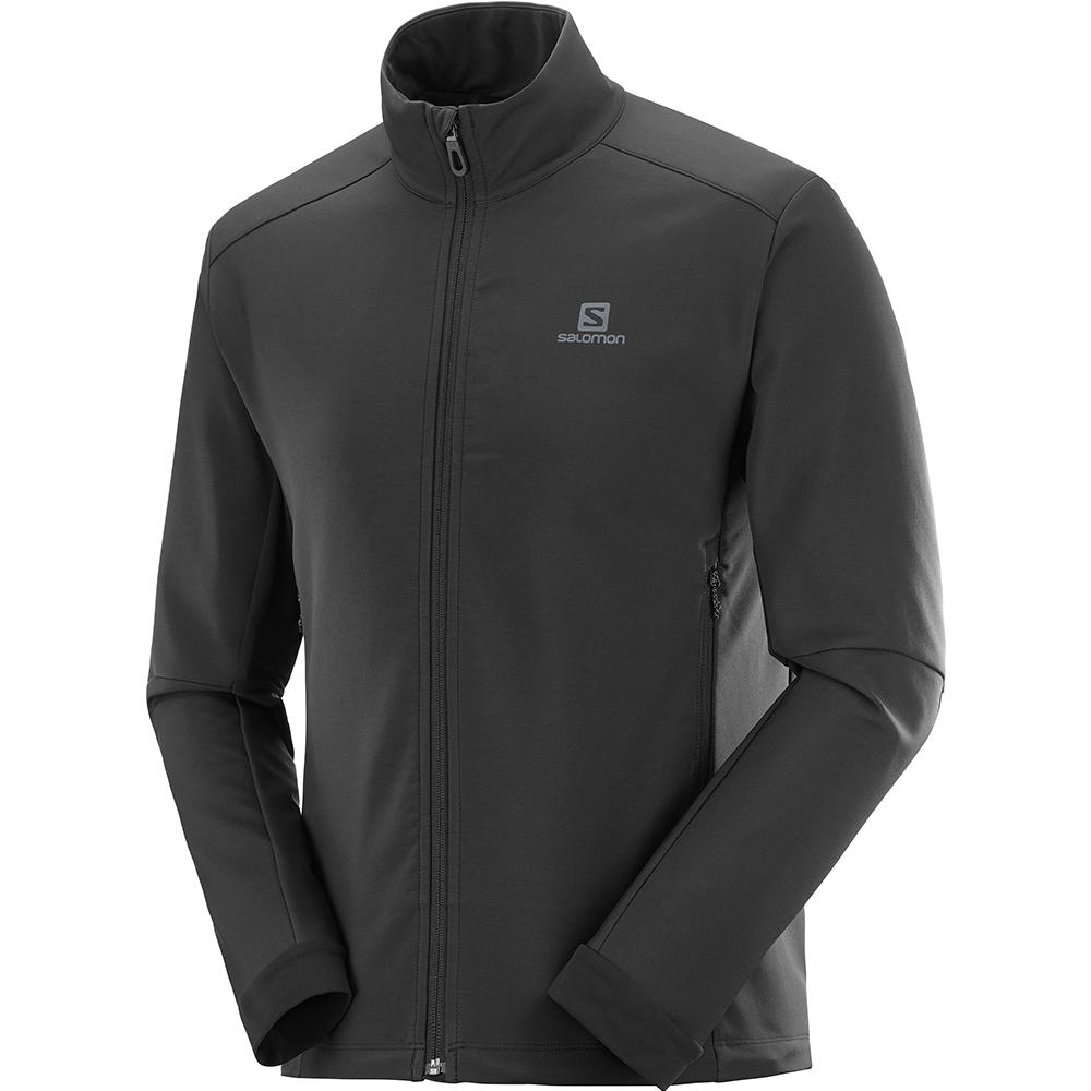 Men\'s Salomon AGILE SOFTSHELL JKT M Jackets Black | QXEYSF-458