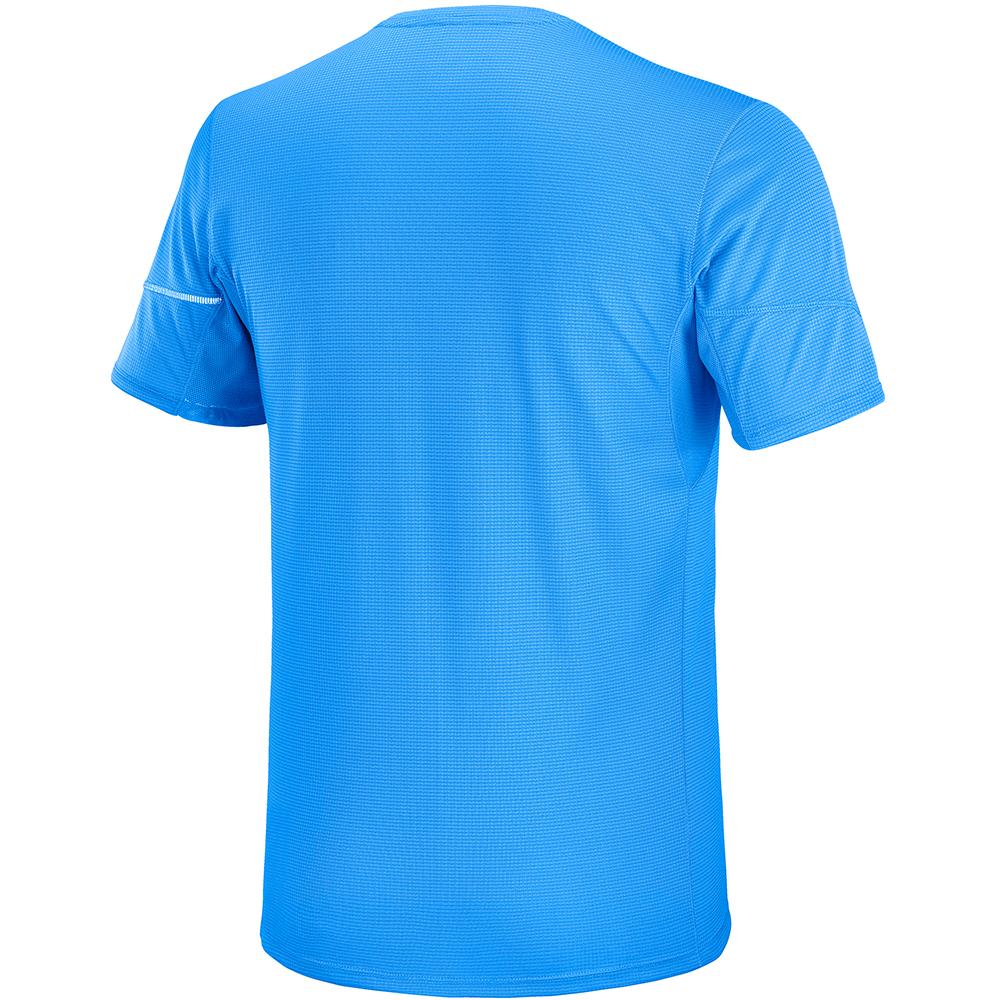 Men's Salomon AGILE SS M T Shirts Indigo | TCLBIW-697