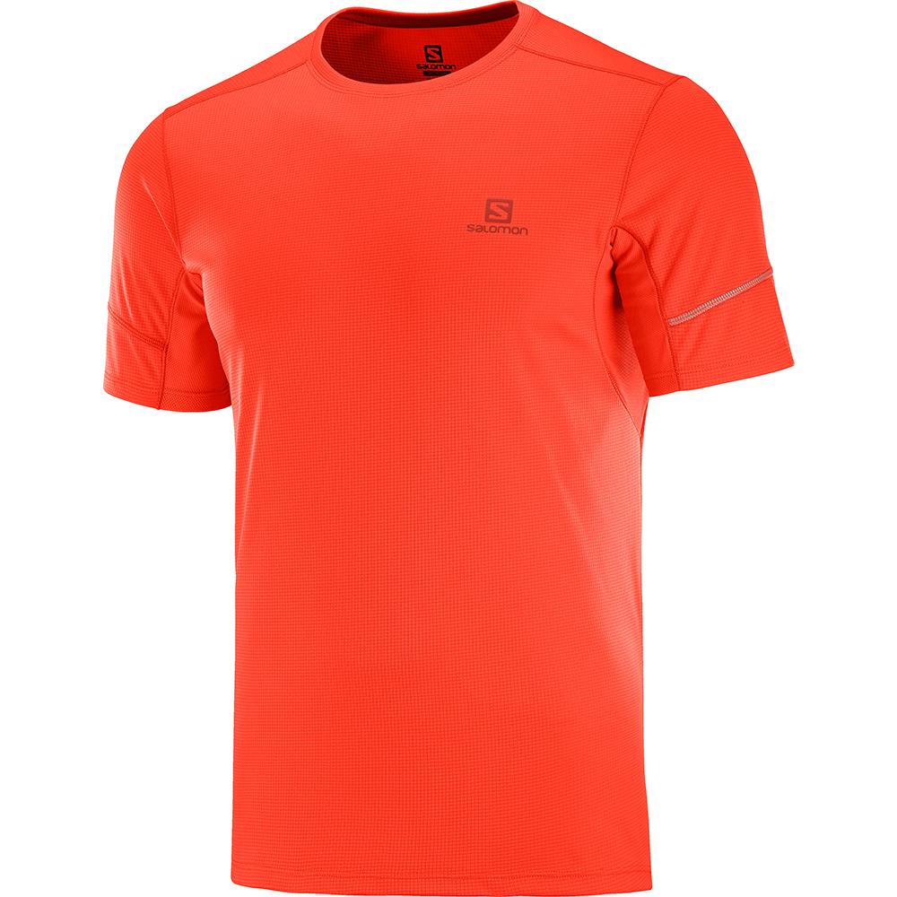 Men\'s Salomon AGILE SS M T Shirts Orangered | QRDKAG-407