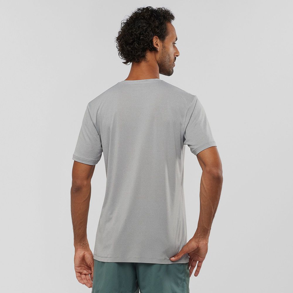 Men's Salomon AGILE TRAINING Tops Grey | GCKUVS-916