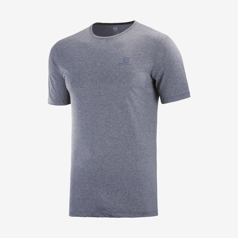 Men's Salomon AGILE TRAINING Tops Navy | CMHEWS-147