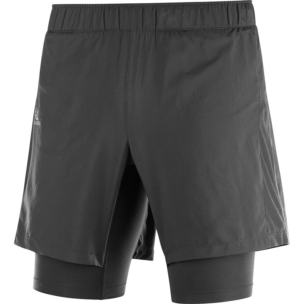 Men's Salomon AGILE TWINSKIN M Shorts Black | RIZPYN-389
