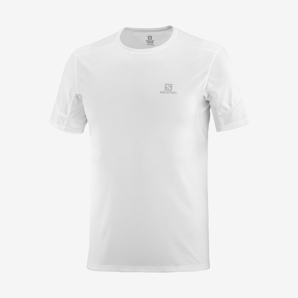 Men's Salomon AGILE Tops White | SPAOFX-749