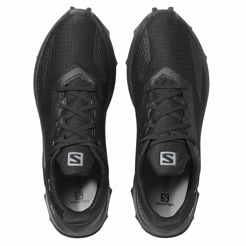 Men's Salomon ALPHACROSS BLAST GTX Trail Running Shoes Black | IJRZDG-493