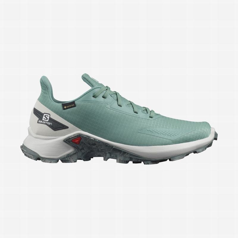 Men\'s Salomon ALPHACROSS BLAST GTX Trail Running Shoes Turquoise | NZMYDC-056