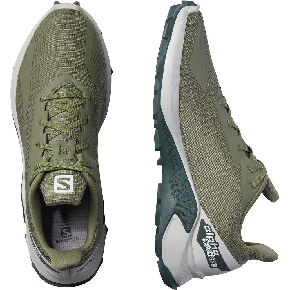Men's Salomon ALPHACROSS BLAST Road Running Shoes Deep Green | OCWBHG-012