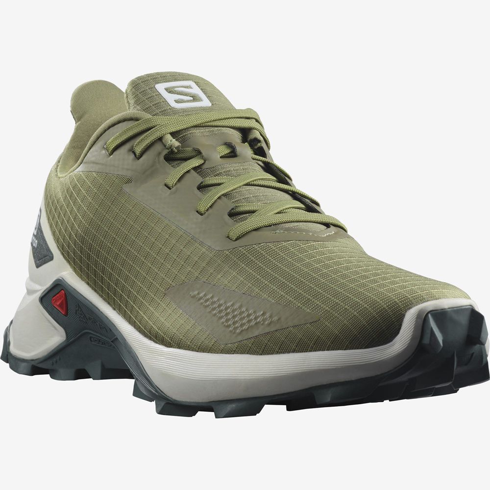 Men's Salomon ALPHACROSS BLAST Trail Running Shoes Green | BLOYET-709