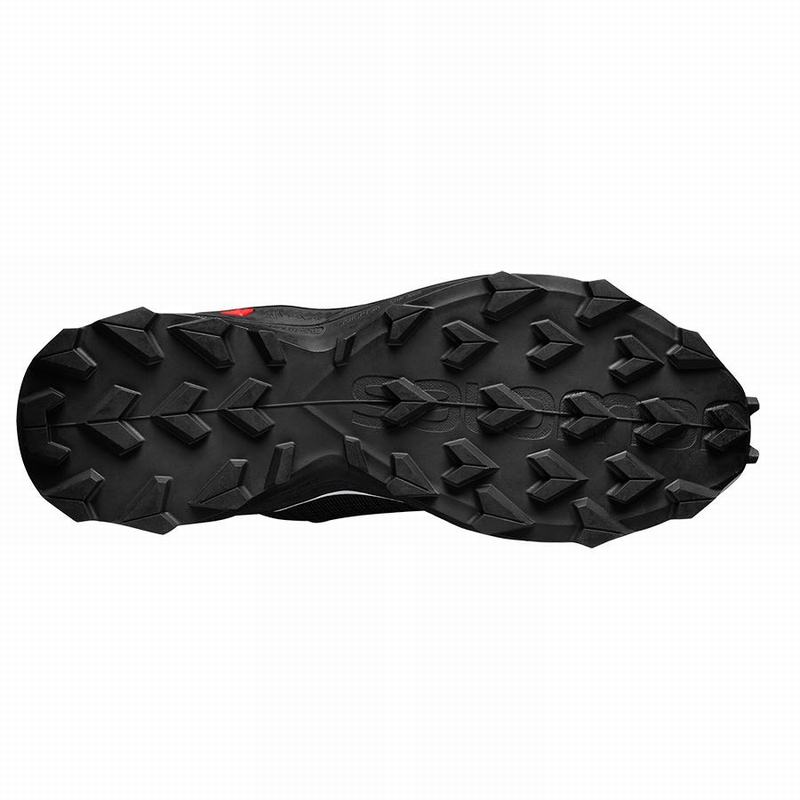 Men's Salomon ALPHACROSS BLAST Trail Running Shoes Black / White | HZQRBA-023
