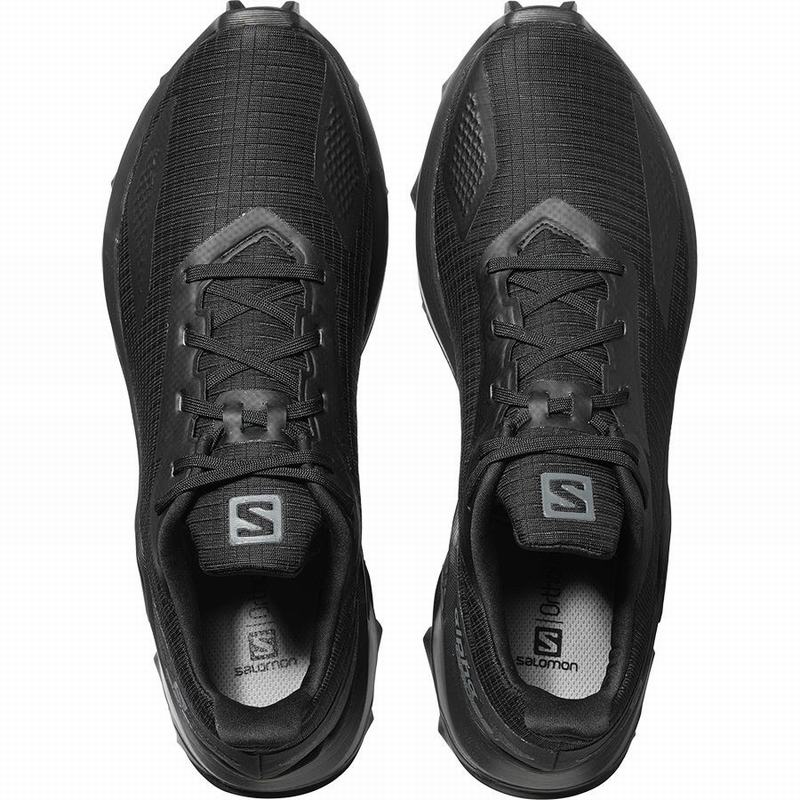 Men's Salomon ALPHACROSS BLAST Trail Running Shoes Black | QOYGIB-327