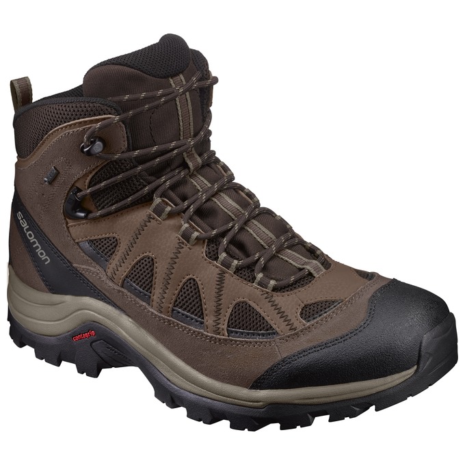 Men\'s Salomon AUTHENTIC LTR GTX Hiking Boots Chocolate / Black | MUWRLX-892