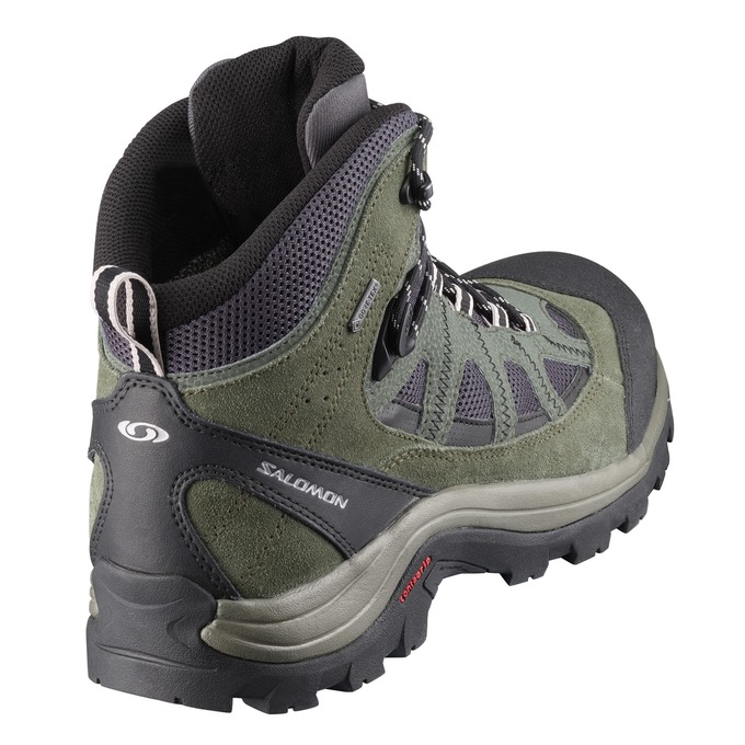 Men's Salomon AUTHENTIC LTR GTX Hiking Boots Olive / Black | VLFRAH-482