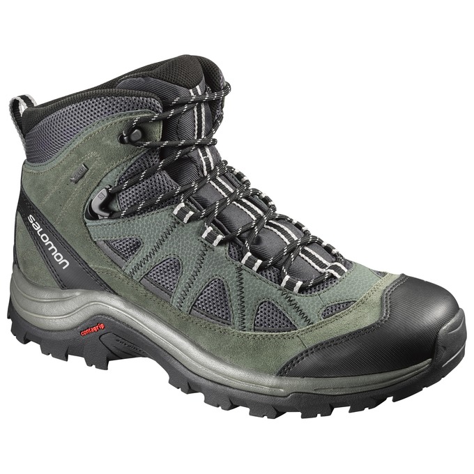 Men\'s Salomon AUTHENTIC LTR GTX Hiking Boots Olive / Black | VLFRAH-482