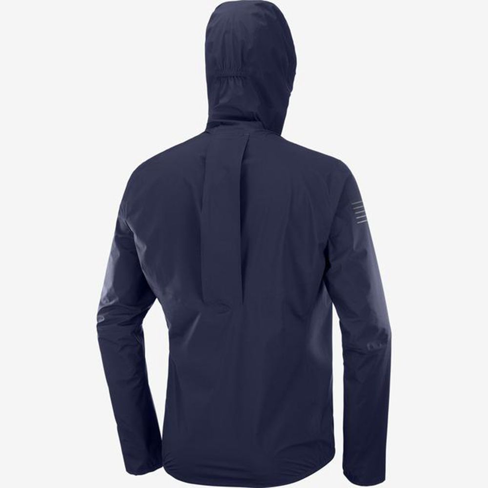 Men's Salomon BONATTI PRO WATERPROOF Jackets Blue | ZGVBQE-845