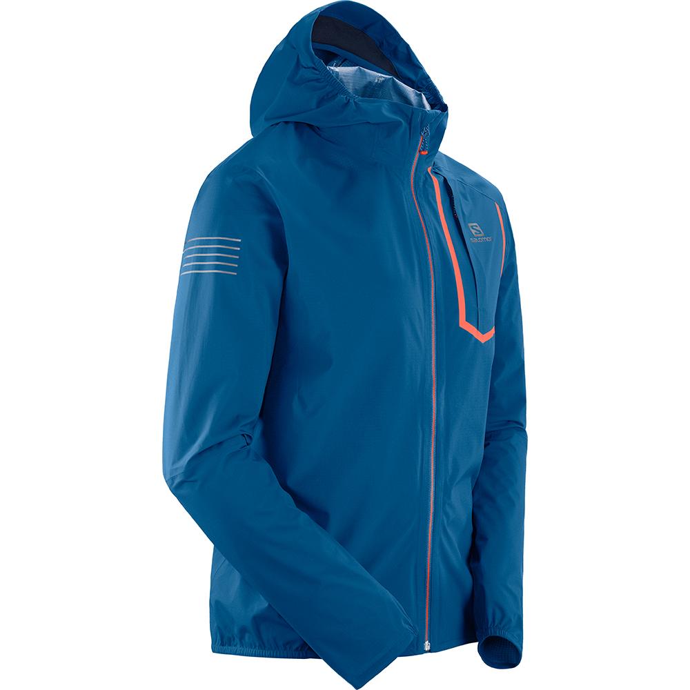 Men's Salomon BONATTI PRO WP JKT M Jackets Blue | VLBJKH-736