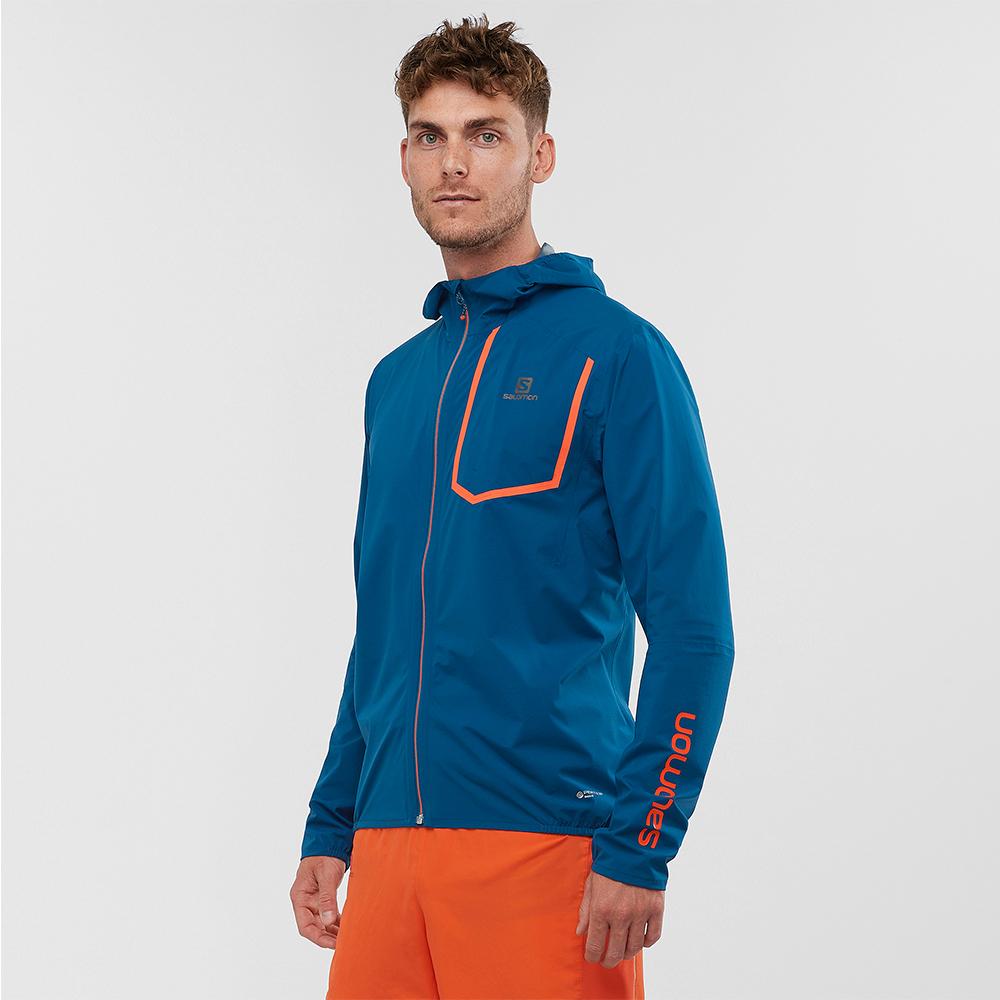 Men's Salomon BONATTI PRO WP JKT M Jackets Blue | VLBJKH-736