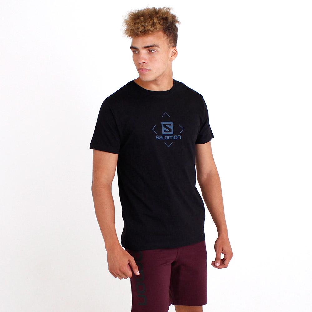 Men's Salomon BOXED IN SS M T Shirts Black | ZQKBTL-370