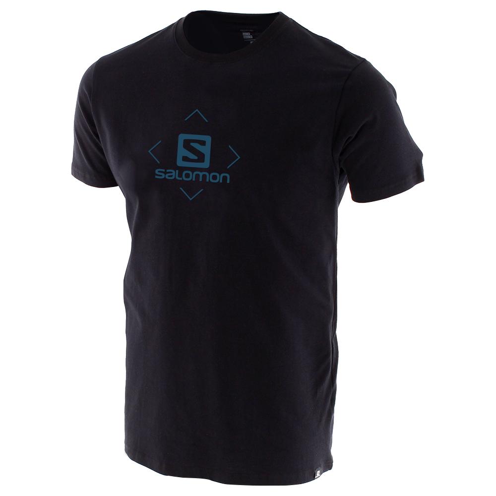 Men\'s Salomon BOXED IN SS M T Shirts Black | ZQKBTL-370