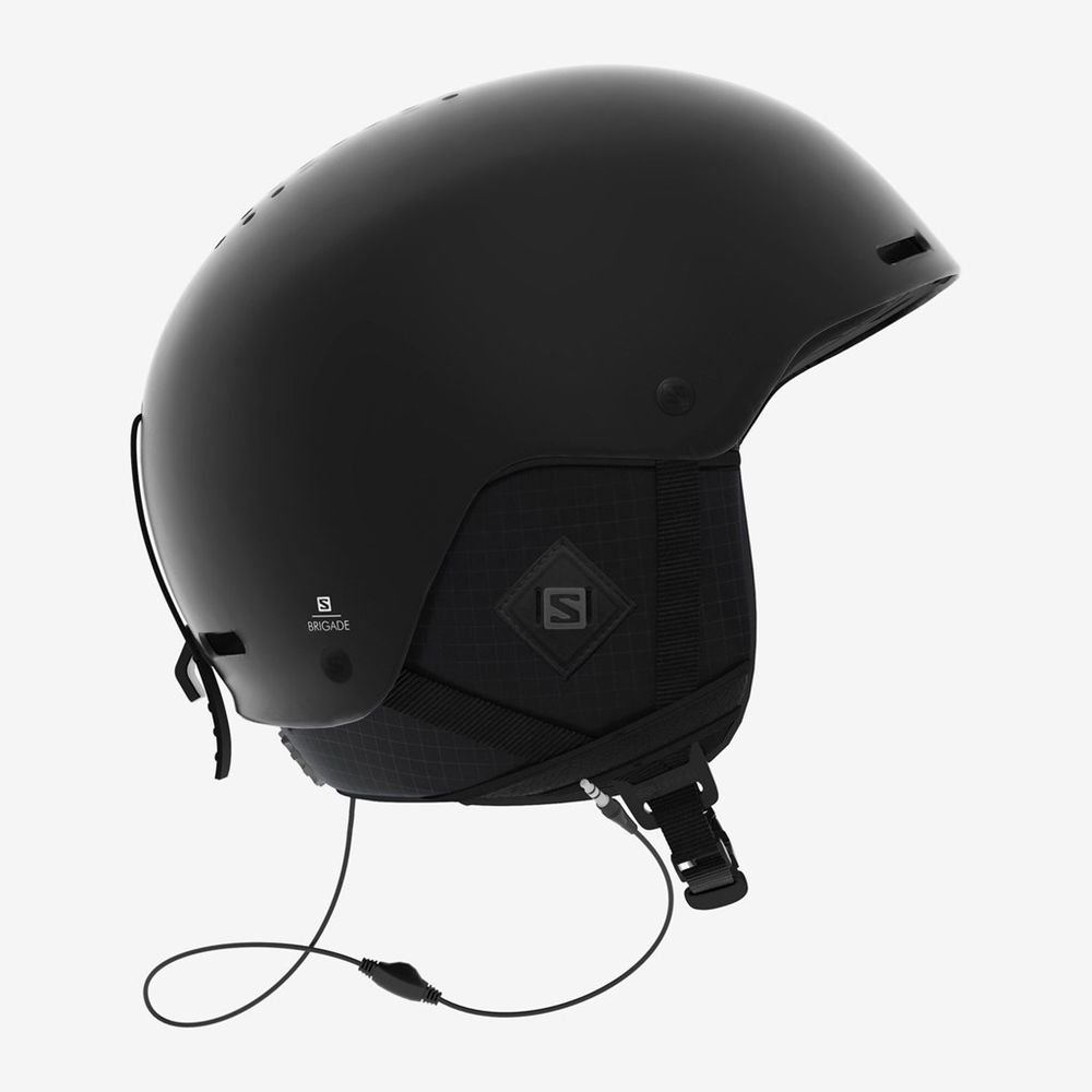 Men's Salomon BRIGADE+ AUDIO Helmets Black | BCGJNO-083