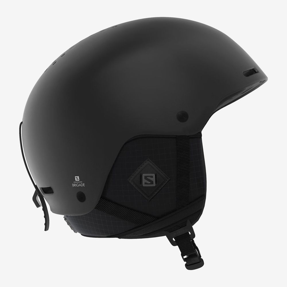 Men\'s Salomon BRIGADE+ Helmets Black | VTAGBX-054