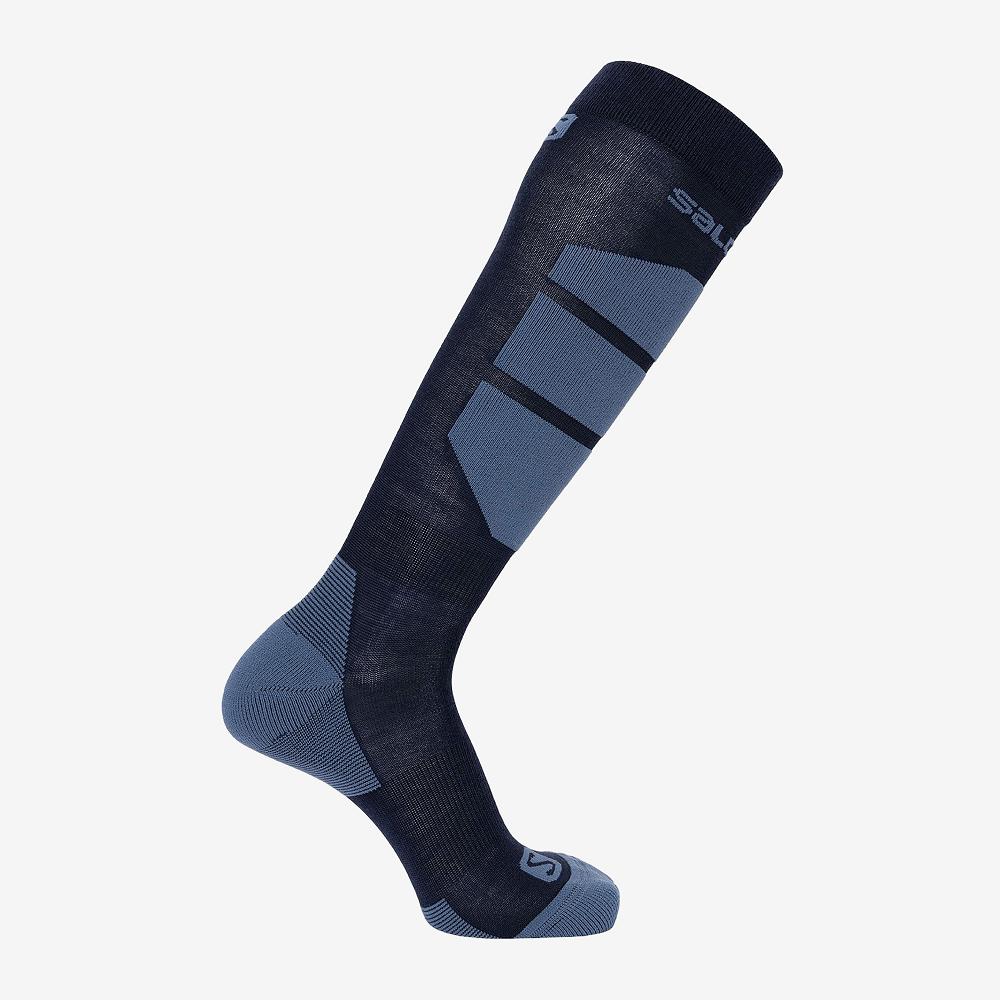 Men\'s Salomon COMFORT Socks Navy | YJKFCP-518