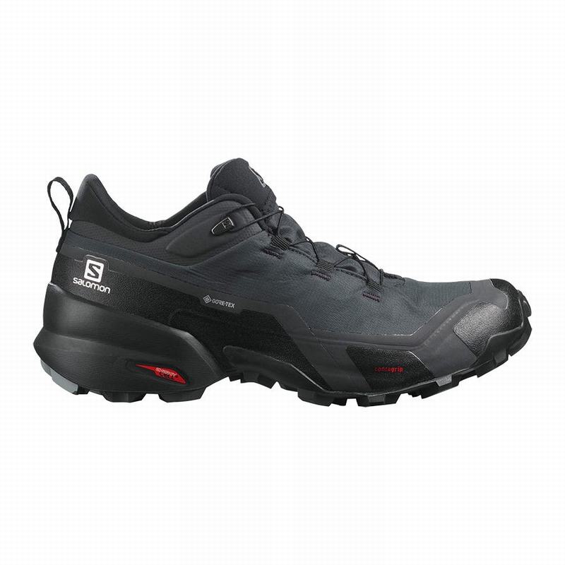Men\'s Salomon CROSS HIKE GORE-TEX Hiking Shoes Dark Grey / Black | KTMHXF-802