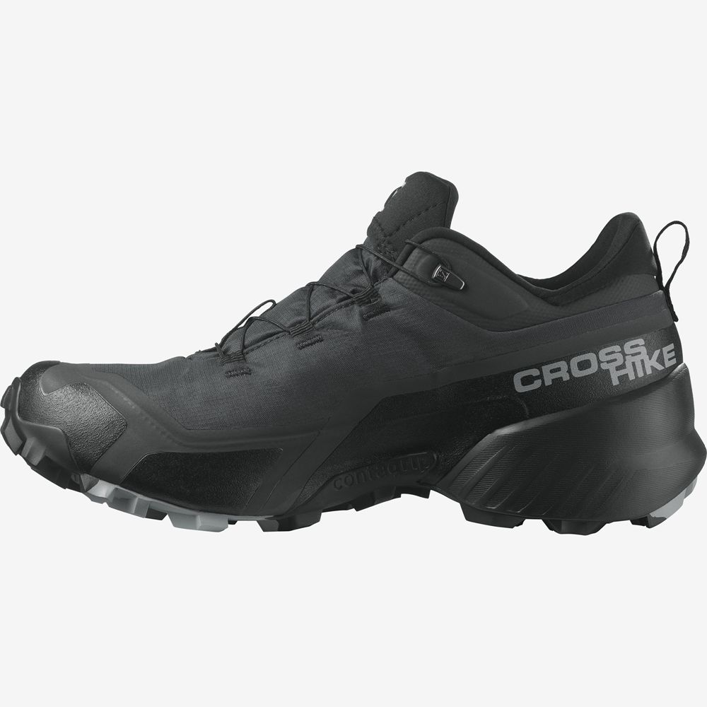 Men\'s Salomon CROSS HIKE GORE-TEX Hiking Shoes Black | SPCZRF-074