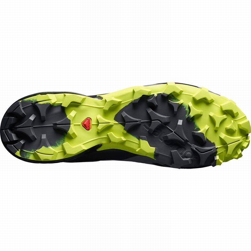 Men's Salomon CROSS HIKE MID GORE-TEX Hiking Boots Black / Light Green | VIJLQS-459