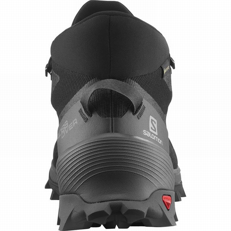 Men's Salomon CROSS OVER CHUKKA GORE-TEX Hiking Shoes Black | PVHSWY-439