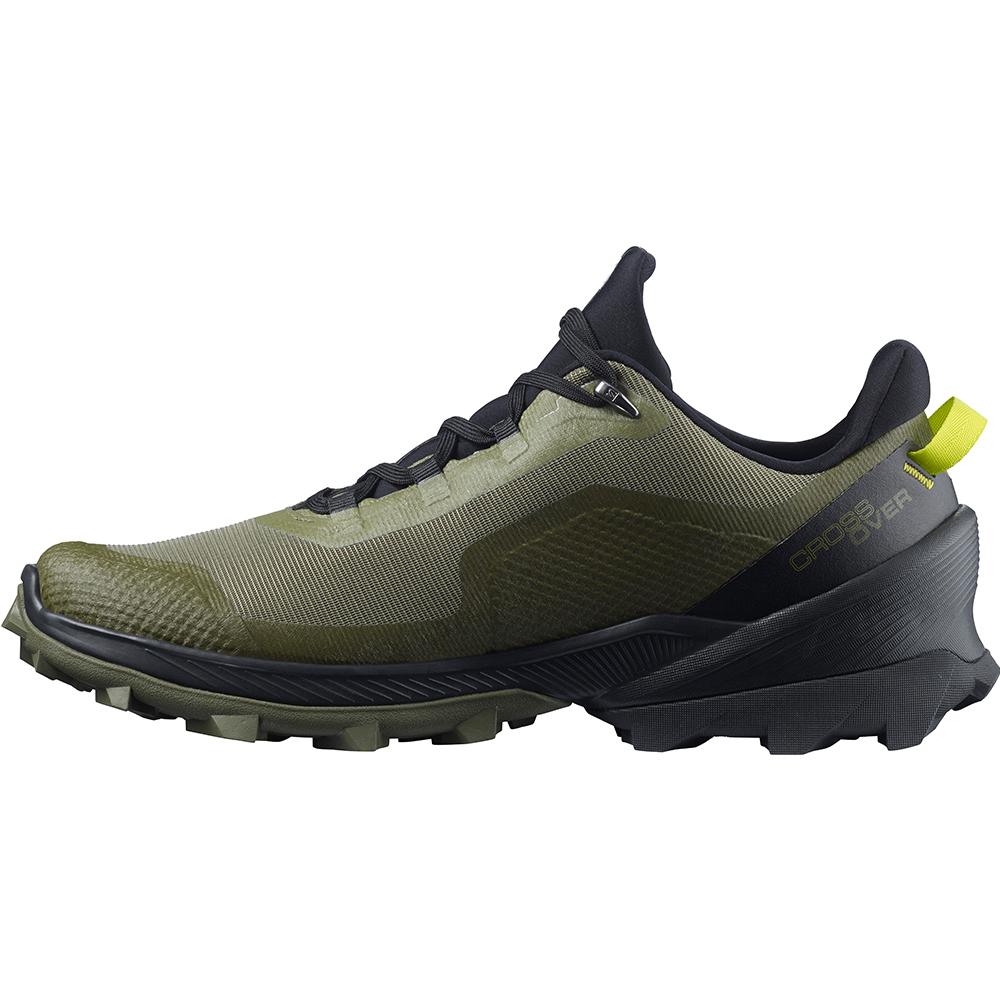 Men's Salomon CROSS OVER GORE-TEX Running Shoes Deep Green | IGQTWO-052