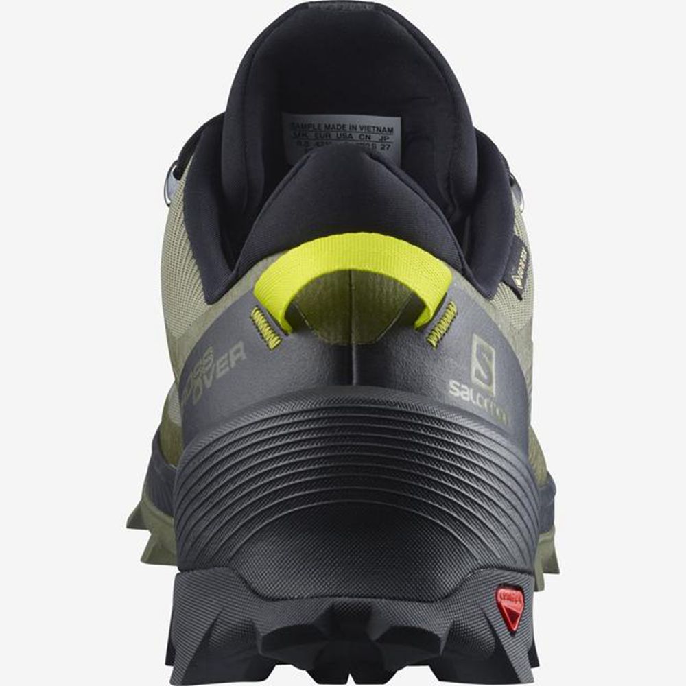 Men's Salomon CROSS OVER GTX Hiking Shoes Green | ZYGLEO-928