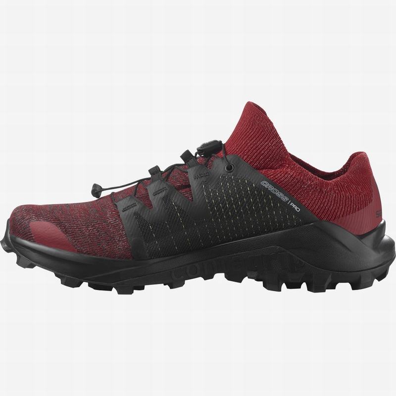 Men's Salomon CROSS /PRO Trail Running Shoes Red / Black | YTPVFK-708