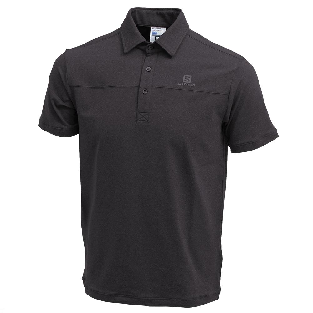 Men\'s Salomon CUSTOM SS POLO M Polo Black | GBEANY-518