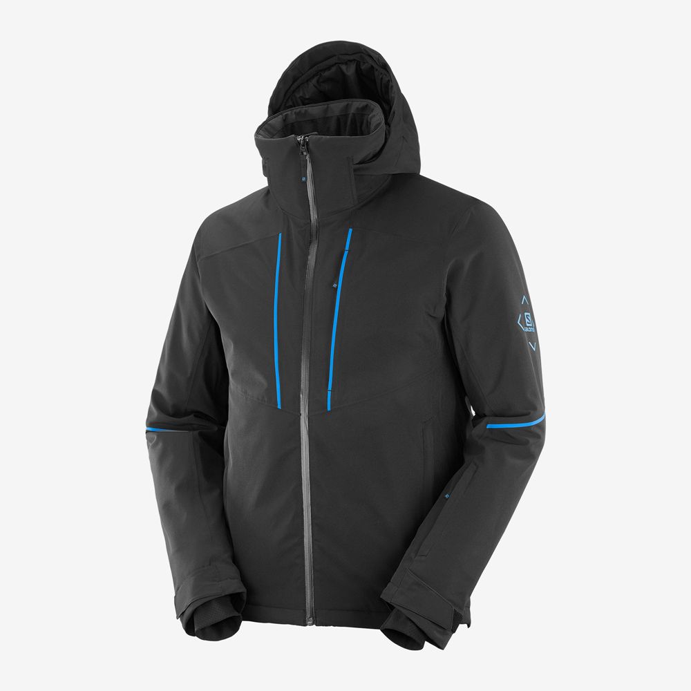 Men's Salomon EDGE Ski Jackets Black | CJHWDS-392